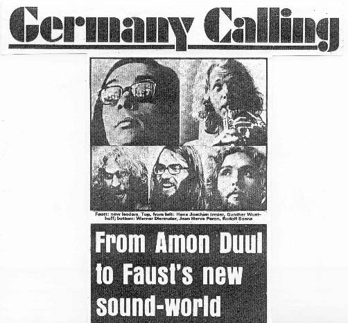 Germany Calling: From Amon Duul to Faust's new
sound-world